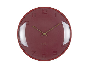 Karlsson - Wandklok Fuerte Dome - Bordeauxrood- Ø30,5cm