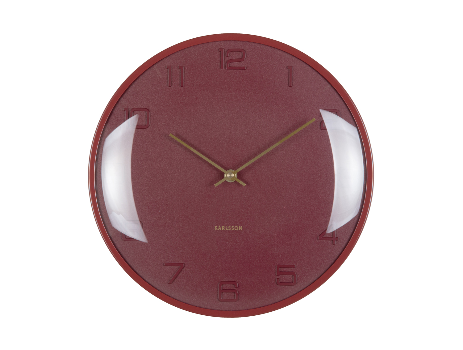 Karlsson - Wandklok Fuerte Dome - Bordeauxrood- Ø30,5cm