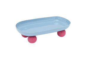 Present Time - Dienblad Double Funky Oval - Soft blue & bright pink