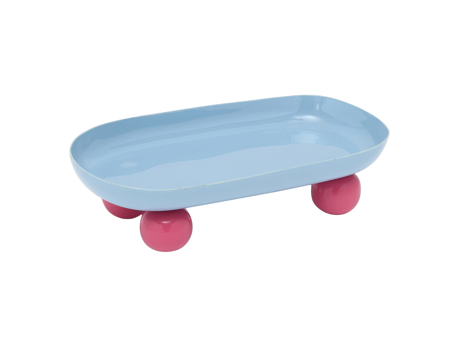 Present Time - Dienblad Double Funky Oval - Soft blue & bright pink