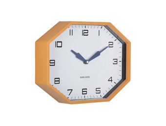 Karlsson - Wandklok Modern Factory Octagon - Ochre yellow & navy blue