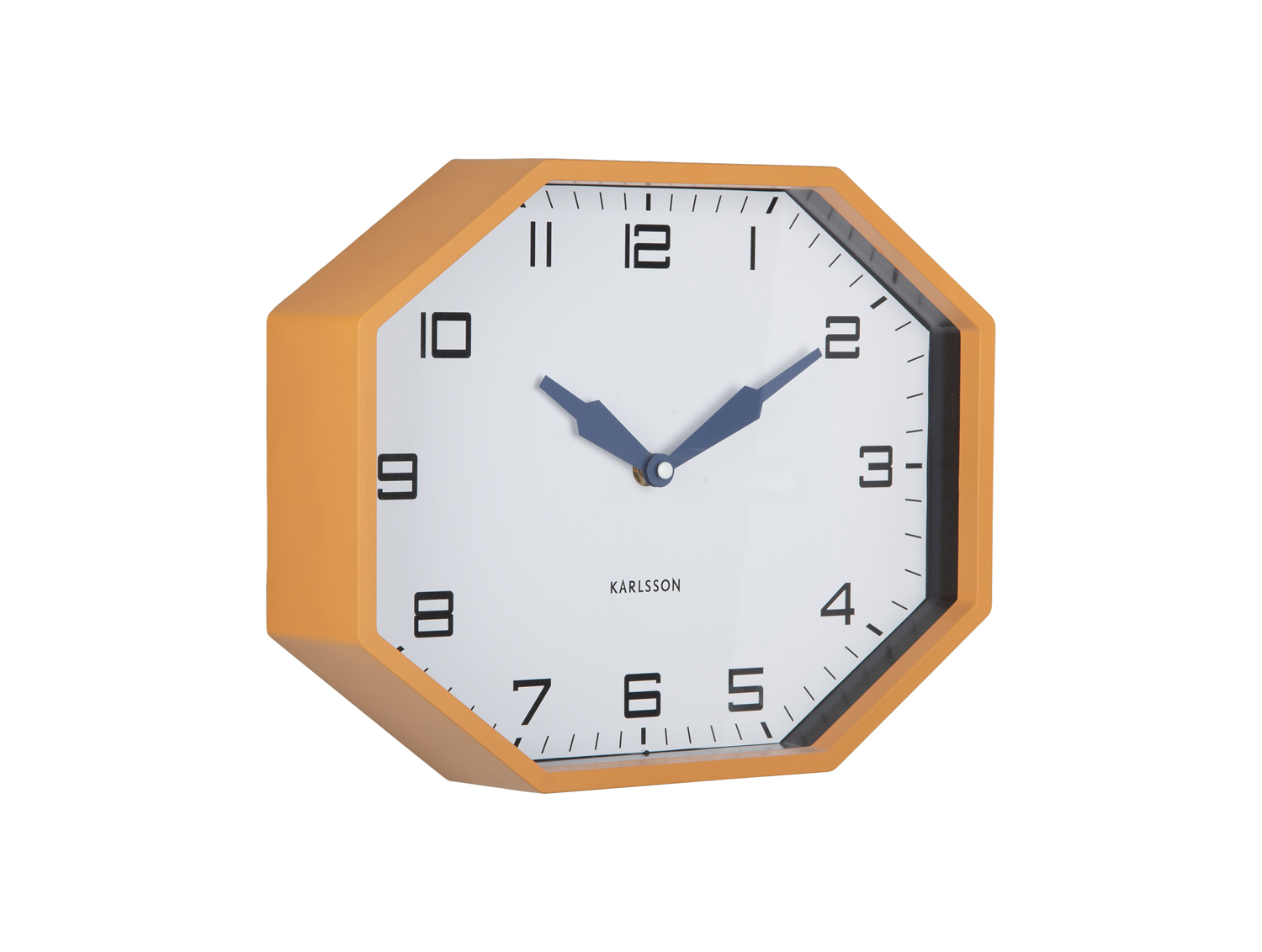 Karlsson - Wandklok Modern Factory Octagon - Ochre yellow & navy blue