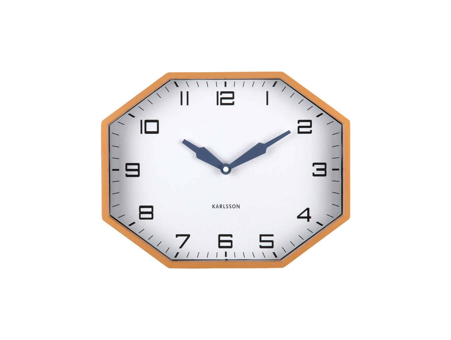 Karlsson - Wandklok Modern Factory Octagon - Ochre yellow & navy blue