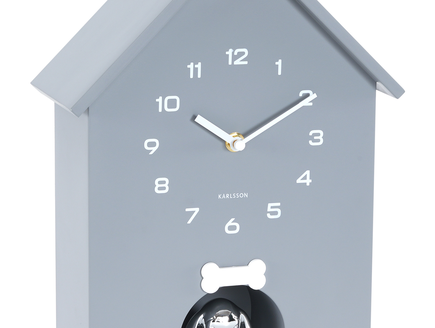 Karlsson - Wandklok Dog House - Cool grey