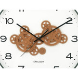 Karlsson - Wandklok Open Gear - Jungle green & ochre yellow- Ø40cm