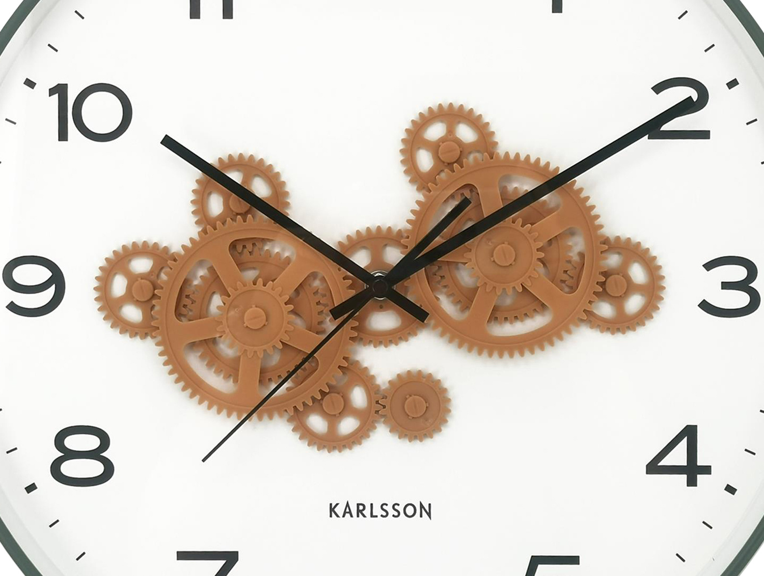 Karlsson - Wandklok Open Gear - Jungle green & ochre yellow- Ø40cm