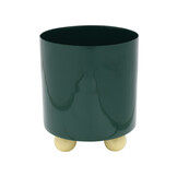 Present Time - Bloempot Double Funky Medium - Retro green & soft yellow