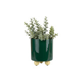 Present Time - Bloempot Double Funky Medium - Retro green & soft yellow