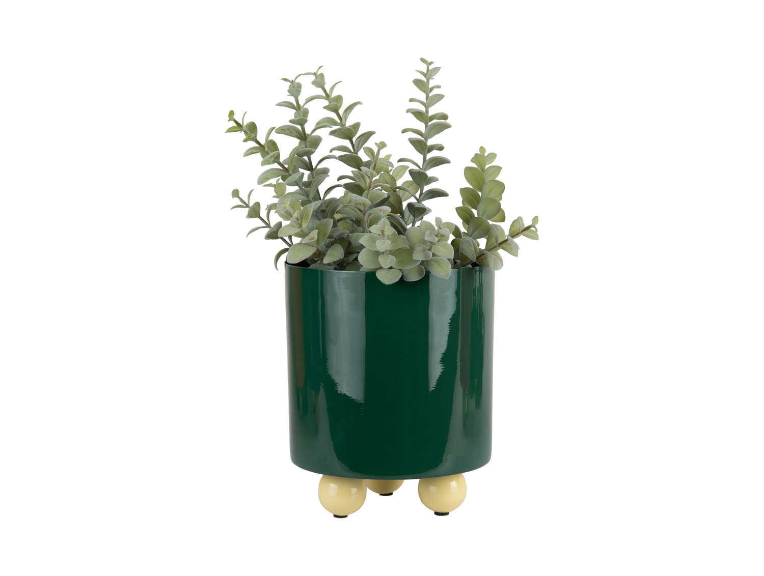 Present Time - Bloempot Double Funky Medium - Retro green & soft yellow
