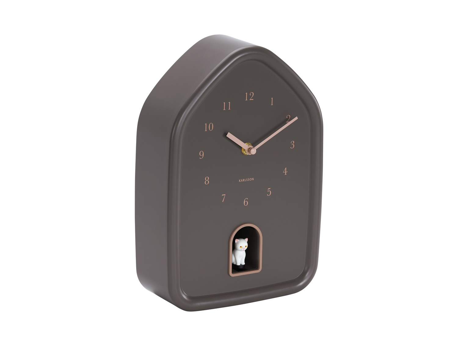 Karlsson - Wandklok Modern Kitty - Earth brown- Ø29,1cm