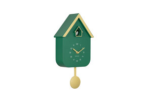 Karlsson - Wandklok Dupla Color Cuckoo - Retro green & soft yellow