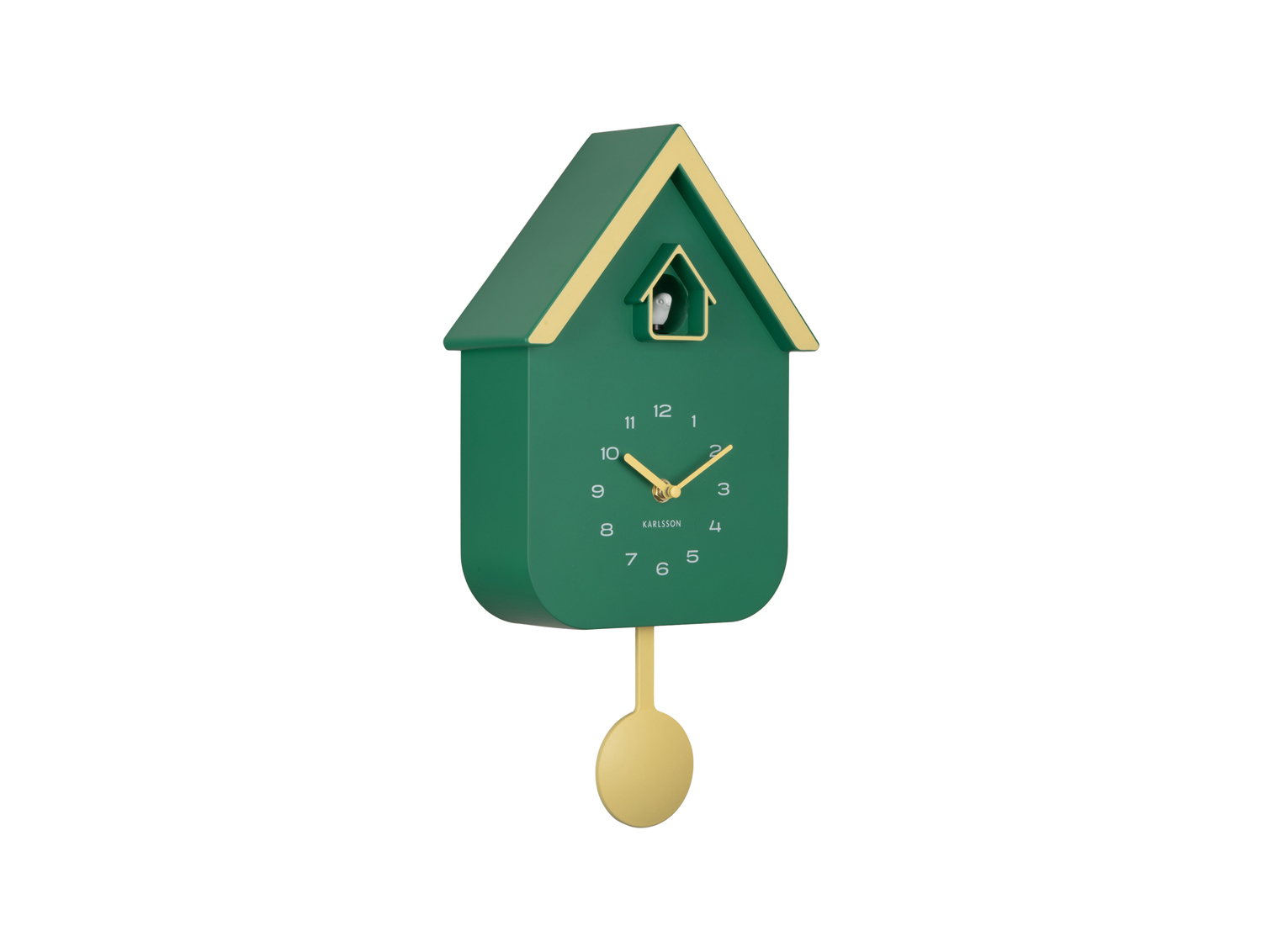 Karlsson - Wandklok Dupla Color Cuckoo - Retro green & soft yellow