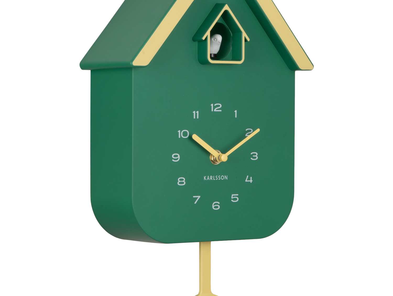 Karlsson - Wandklok Dupla Color Cuckoo - Retro green & soft yellow