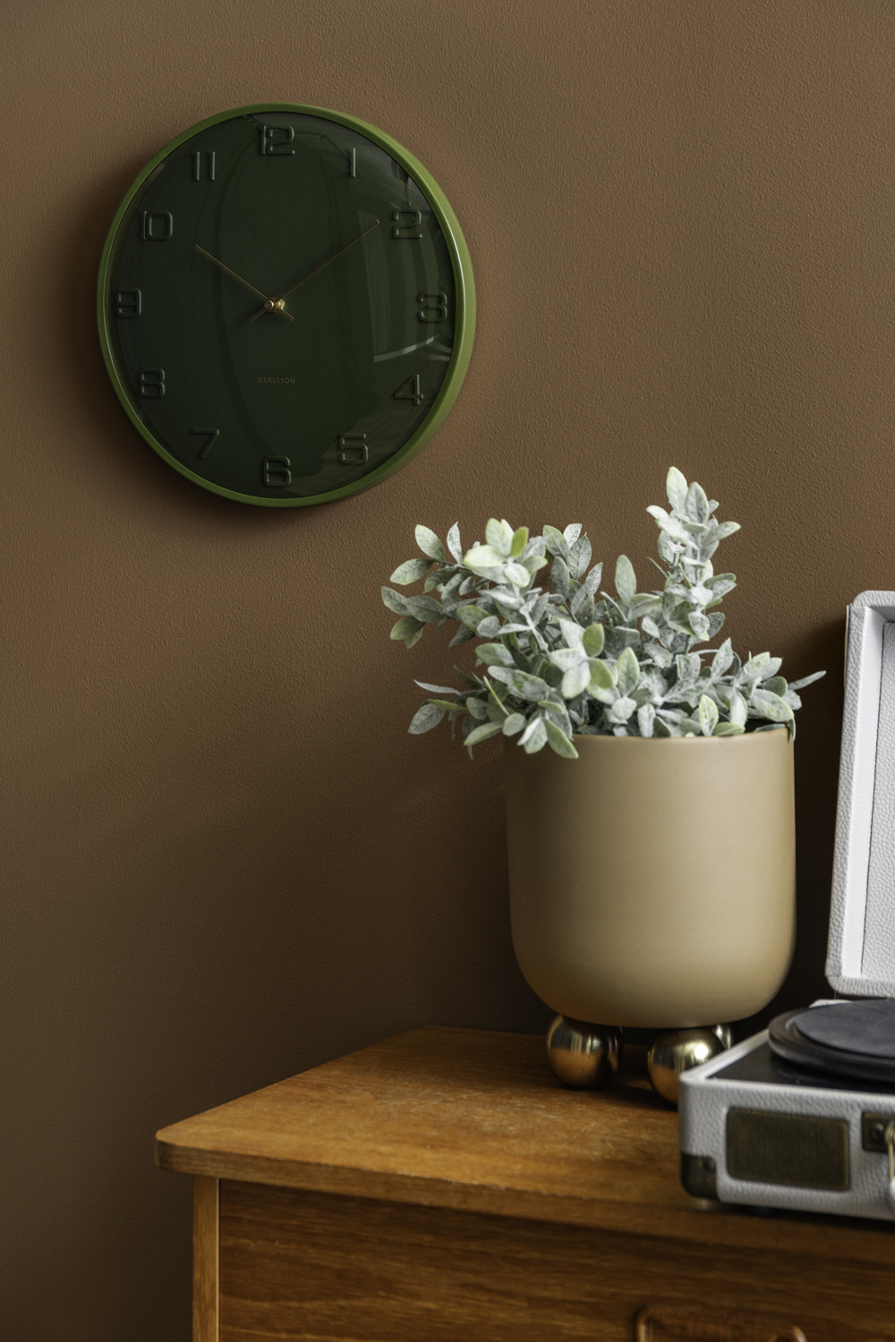 Karlsson - Wandklok Fuerte Dome - Luxury green- Ø30,5cm
