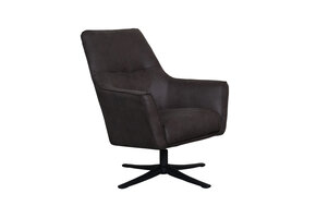 LABEL51 Fauteuil Tod - Antraciet - Micro Suede