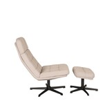 LABEL51 Fauteuil Alvar - Naturel - Boucle - Incl. Ottoman