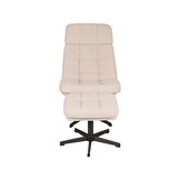 LABEL51 Fauteuil Alvar - Naturel - Boucle - Incl. Ottoman