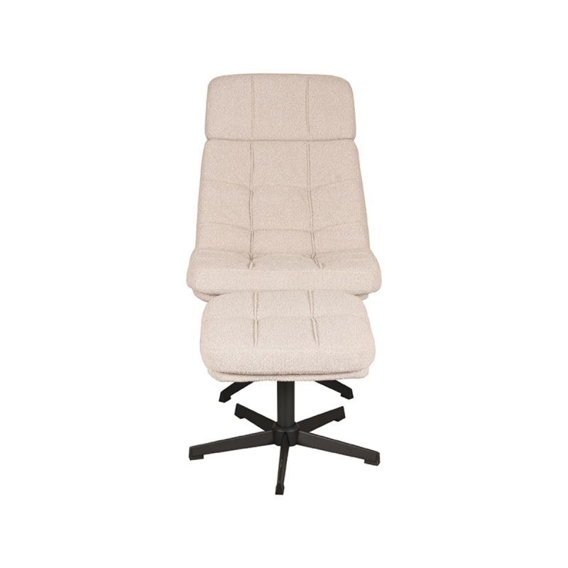 LABEL51 Fauteuil Alvar - Naturel - Boucle - Incl. Ottoman
