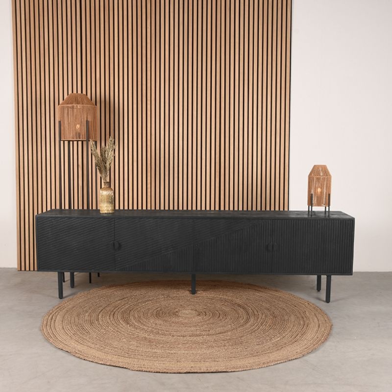 LABEL51 Tv-meubel Cotia - Zwart - Mangohout - 220cm