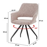 Livingfurn - Eetkamerstoel Capp Blossom Lodge Set van 2 - 61x61x88cm