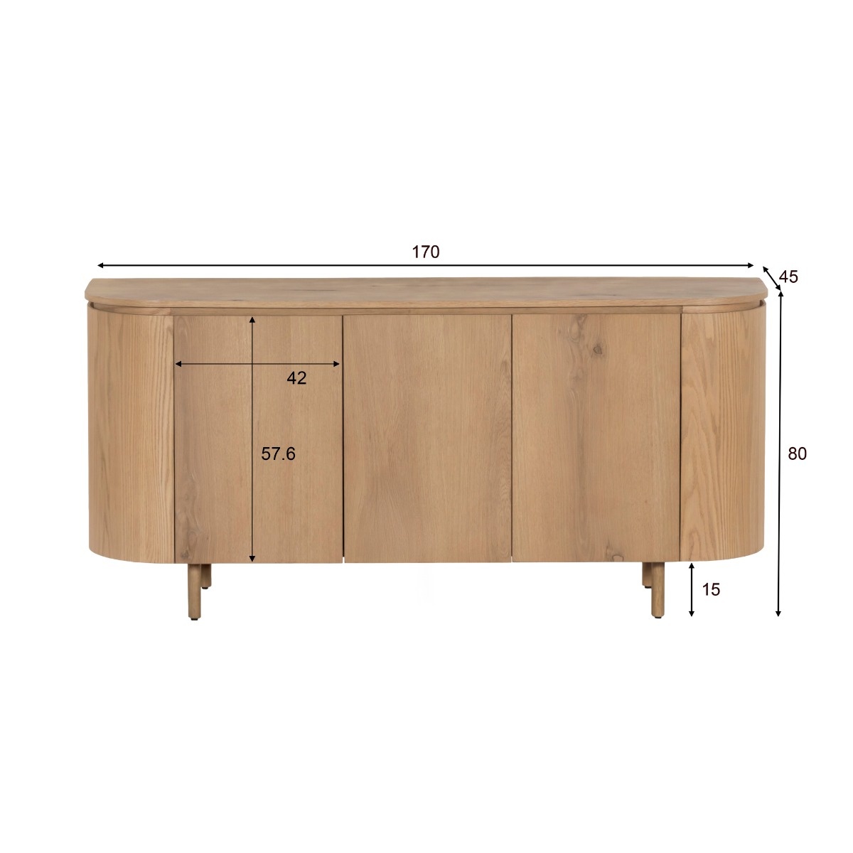 Livingfurn - Dressoir Tobago - 43x170x81cm