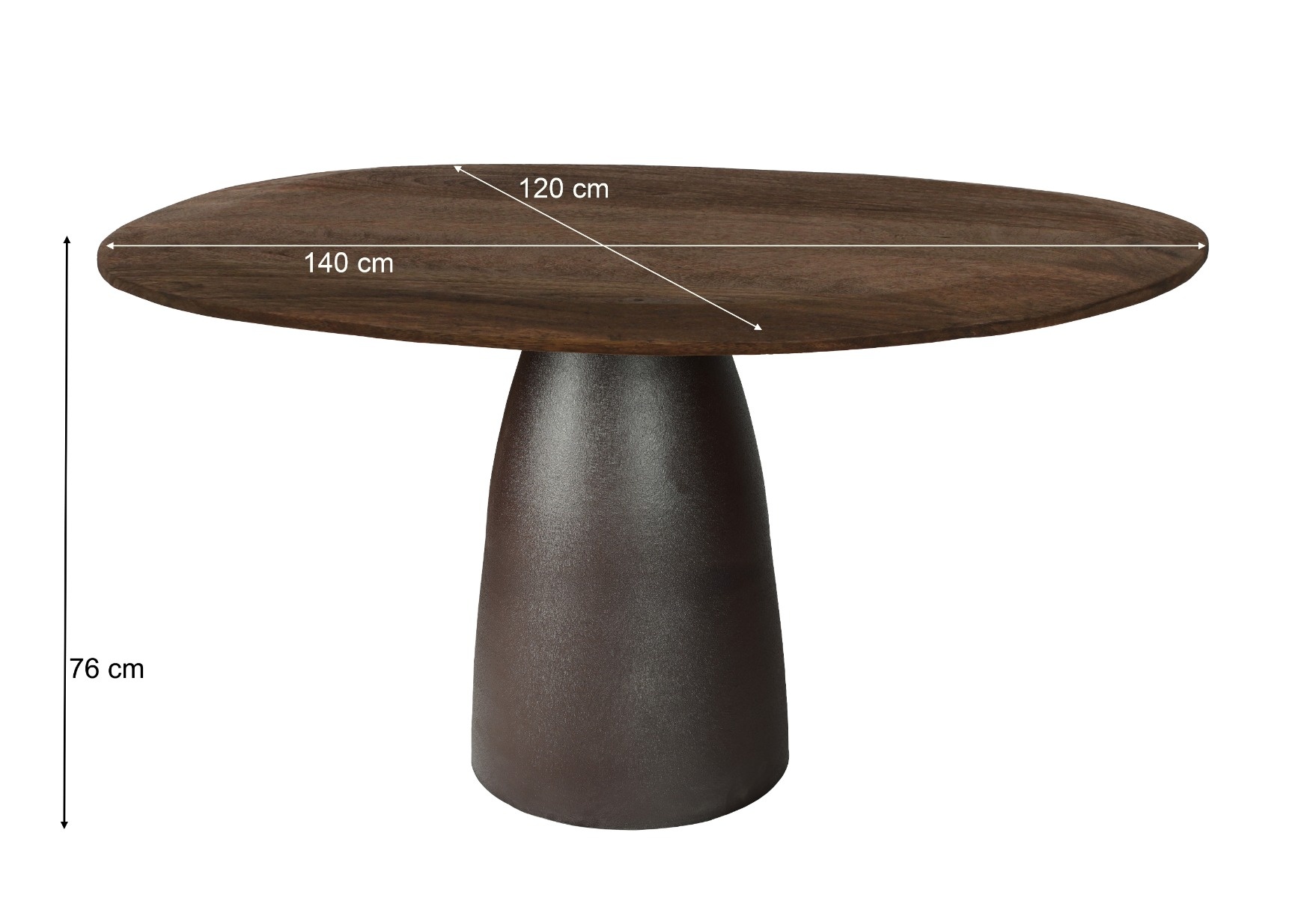 Brix - Eetkamertafel Marron Espresso - 140x120x76cm