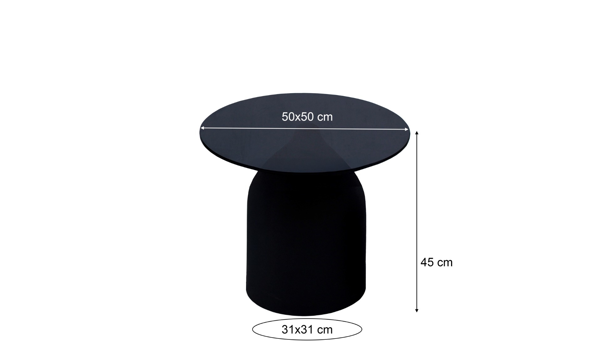 Brix - Bijzettafel Isa Black - 50x50x45cm