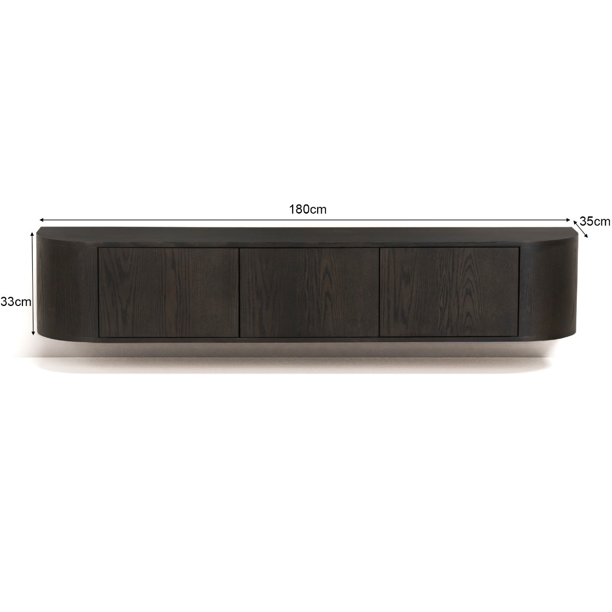 Livingfurn - TV-Meubel Novero Espresso Zwevend - 35x180x33cm