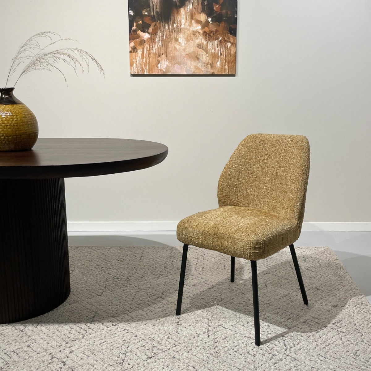 Livingfurn - Eetkamerstoel Tess Honey Set van 2 - 63x48x83cm