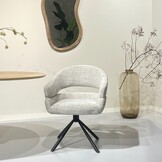 Livingfurn - Eetkamerstoel Linn Bisque Oasis Set van 2 - 62x58x85cm