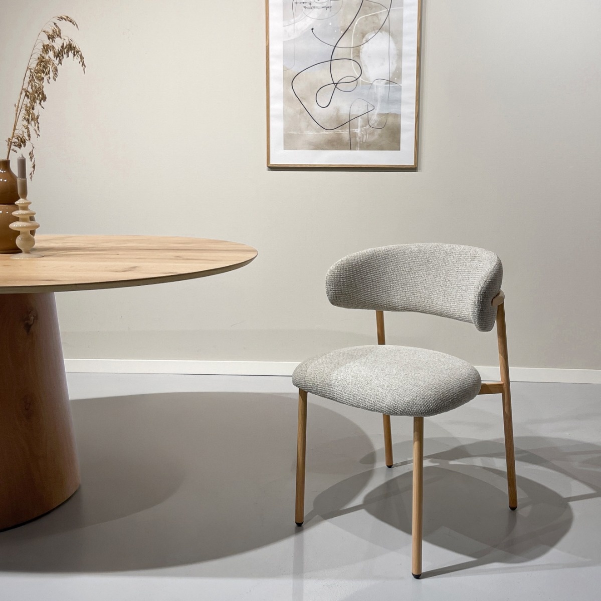 Livingfurn - Eetkamerstoel Micah Hush Oak Set van 2 - 58x54.4x78cm