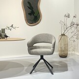 Livingfurn - Eetkamerstoel Linn Taupe Set van 2 - 62x58x85cm