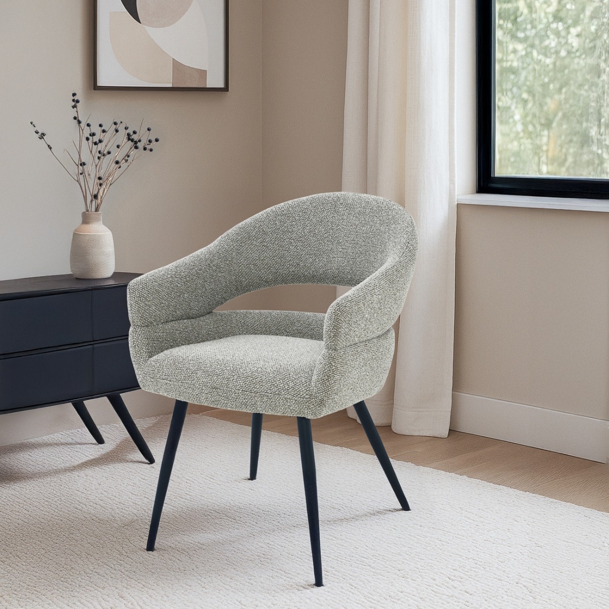 Livingfurn - Eetkamerstoel Megan Taupe Set van 2 - 62x58x85cm