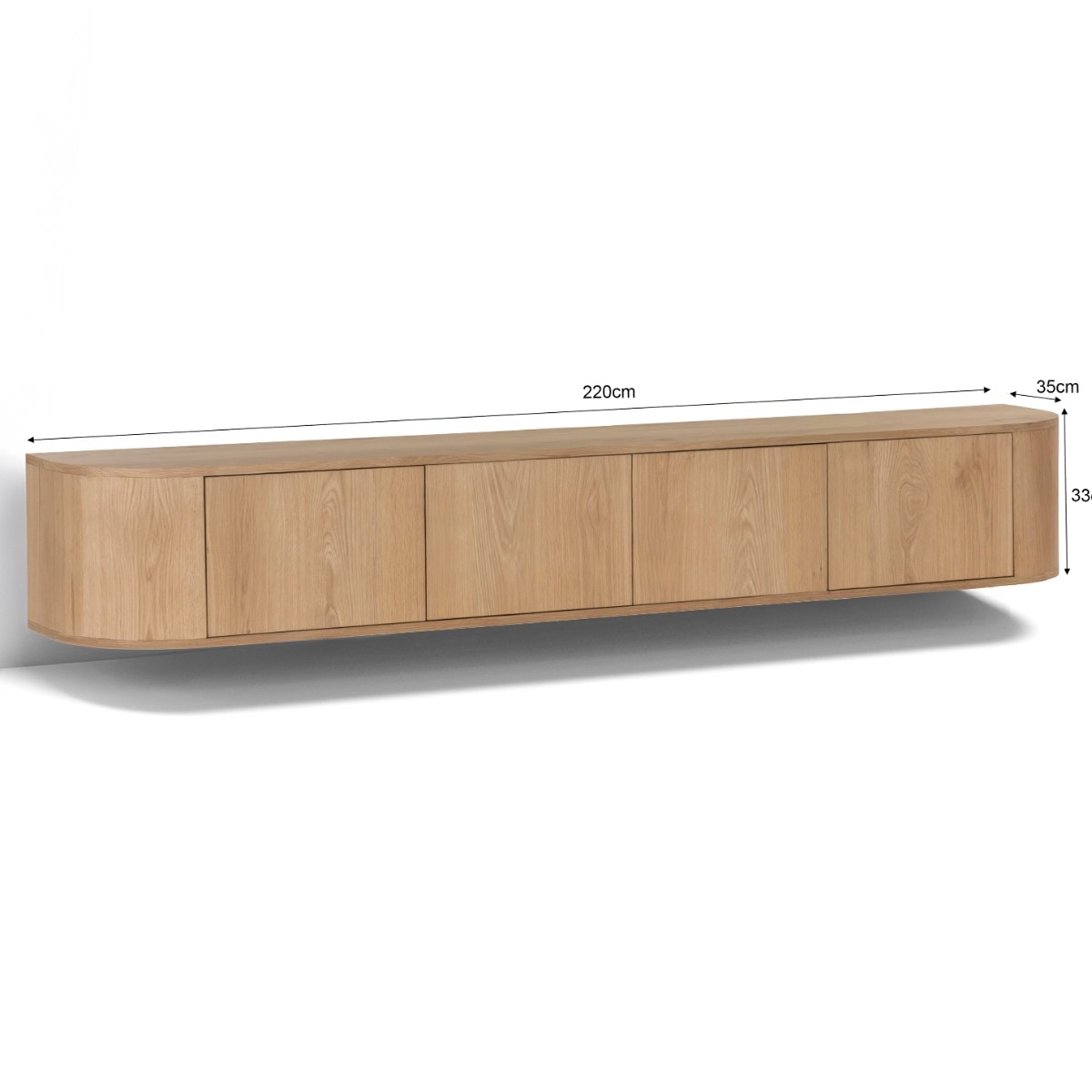 Livingfurn - TV-Meubel Novero Zwevend - 35x220x33cm