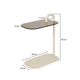 Brix - Bijzettafel Amy Beige - 48x30x65cm
