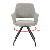 Livingfurn - Eetkamerstoel Capp Taupe Set van 2 - 61x61x88cm