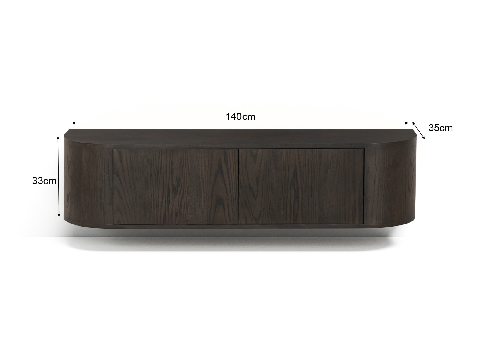 Livingfurn - TV-Meubel Novero Espresso Zwevend - 35x140x33cm