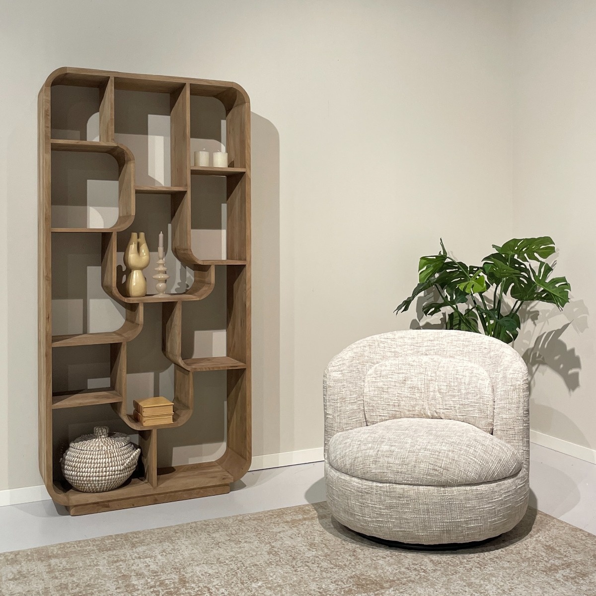 Livingfurn - Fauteuil Britt Cream - 85x84x76cm