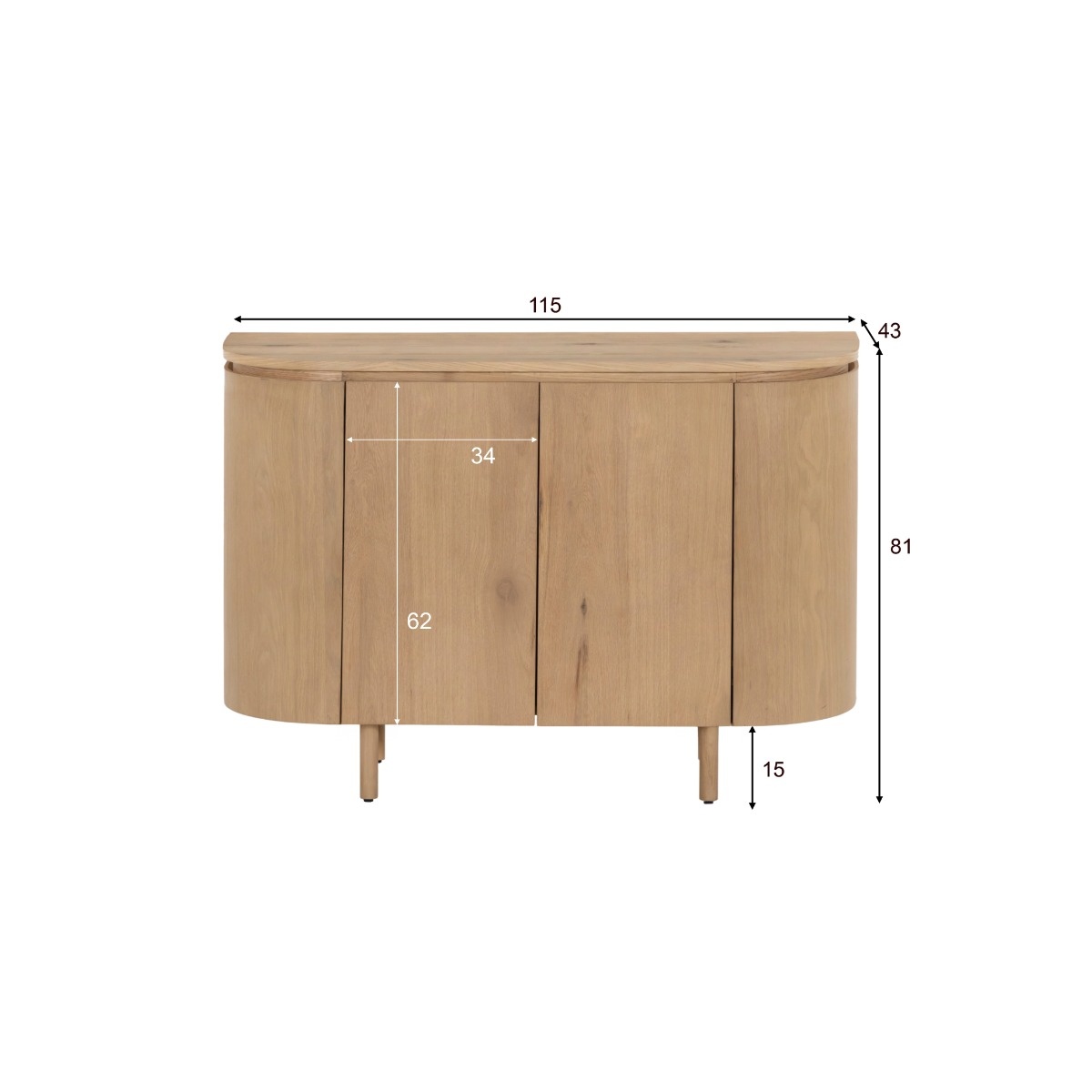 Livingfurn - Dressoir Tobago - 43x115x81cm