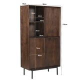 Livingfurn - Kabinetkast Ravenstein Brown - 40x170x90cm