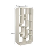 Brix - Boekenkast Logan Off White - 30x90x190cm