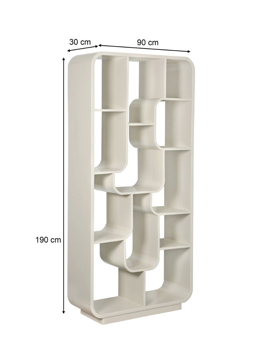 Brix - Boekenkast Logan Off White - 30x90x190cm