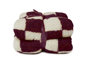 Unique Living - Plaid Check 150x200cm - Dove White/ Dark Purple