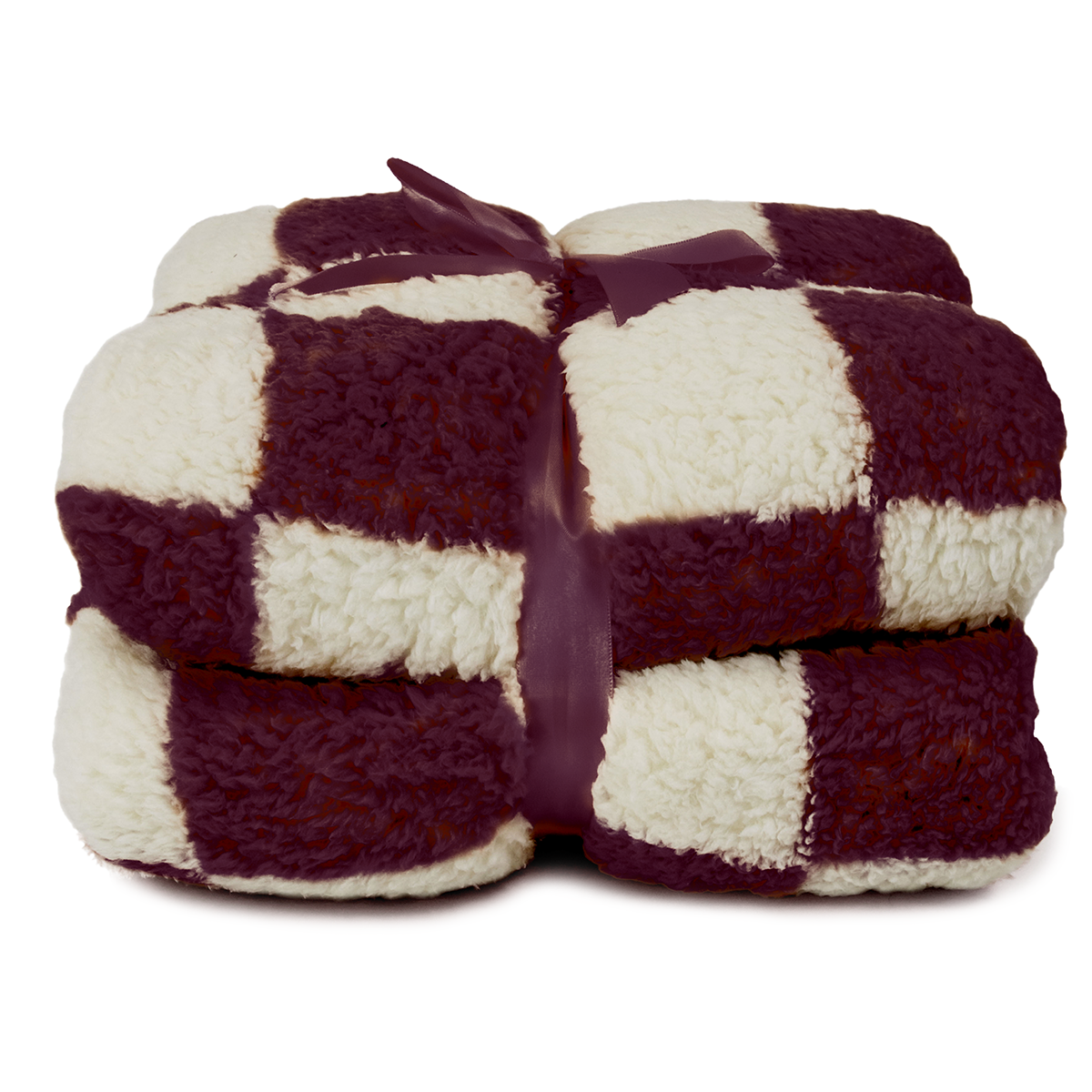 Unique Living - Plaid Check 150x200cm - Dove White/ Dark Purple