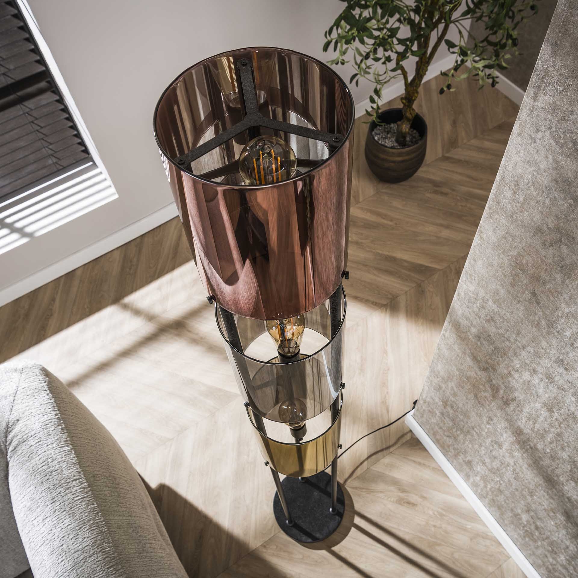 Hoyz Collection - Vloerlamp Lucente Tricolore 3-lichts - Artic Zwart