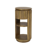 Hoyz Collection - Nachtkastje Wave XS Rond 1 Lade  - Massief Mango Zand