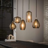 Hoyz Collection - Hanglamp Stripe Glass Horizontal 5-lichts - Smoke Bruin Glas