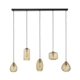 Hoyz Collection - Hanglamp Stripe Glass Horizontal 5-lichts - Smoke Bruin Glas
