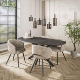 Hoyz Collection - Eettafel Metallic Deens Ovaal 180 Cm - Zwartbruin