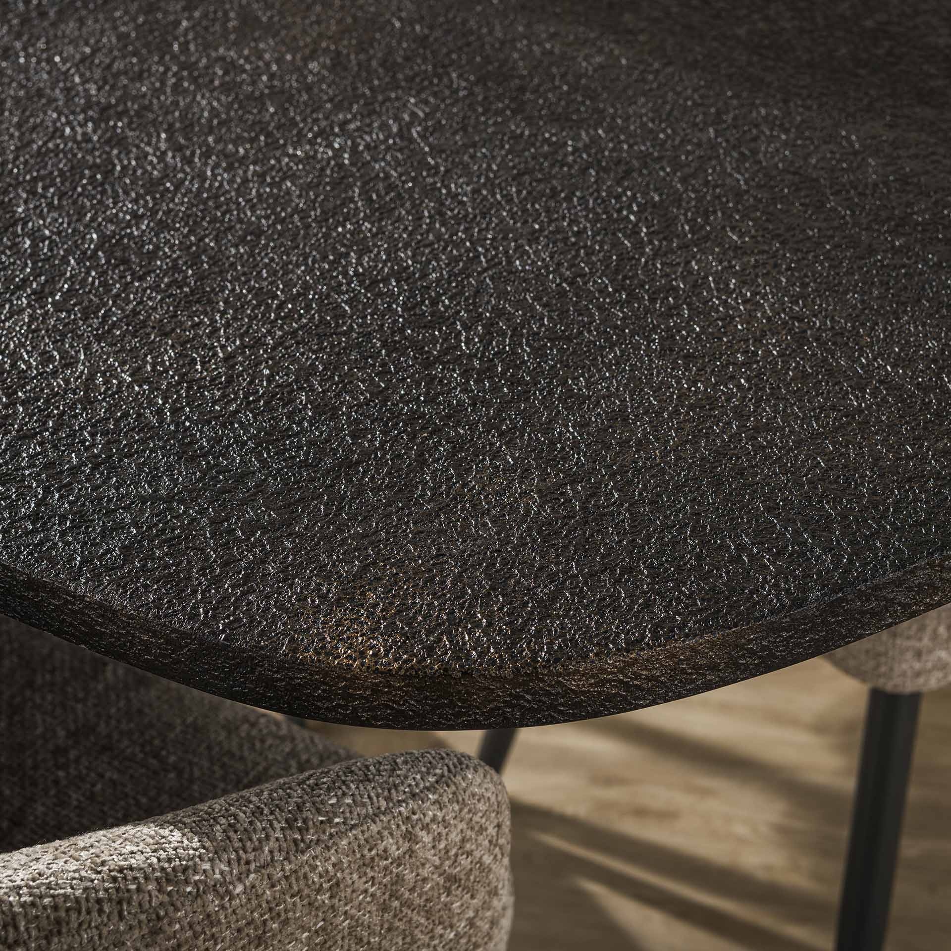 Hoyz Collection - Eettafel Metallic Deens Ovaal 180 Cm - Zwartbruin